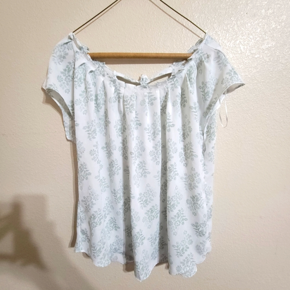Light green and white blouse